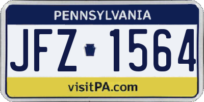 PA license plate JFZ1564