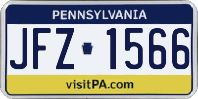 PA license plate JFZ1566