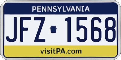 PA license plate JFZ1568