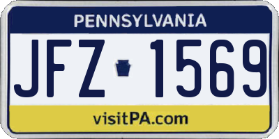 PA license plate JFZ1569