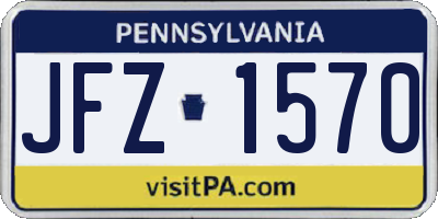 PA license plate JFZ1570