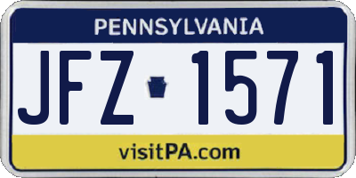 PA license plate JFZ1571