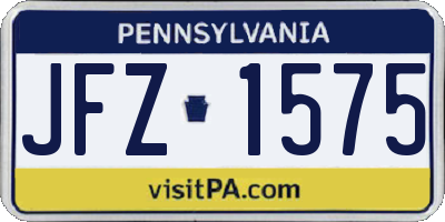 PA license plate JFZ1575