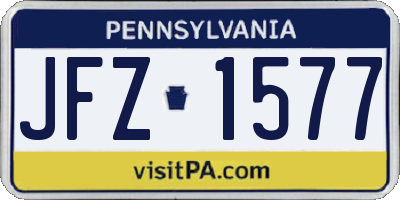 PA license plate JFZ1577