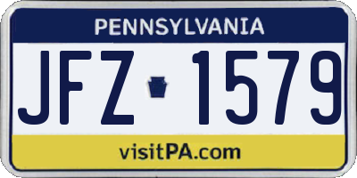 PA license plate JFZ1579
