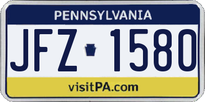 PA license plate JFZ1580