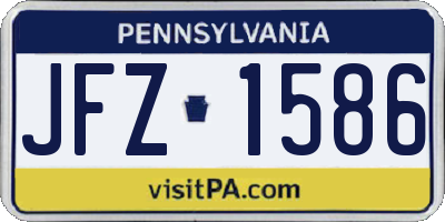 PA license plate JFZ1586