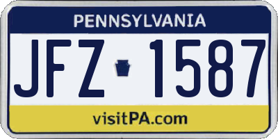PA license plate JFZ1587