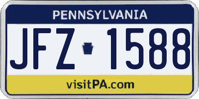 PA license plate JFZ1588