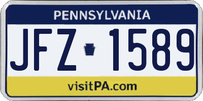 PA license plate JFZ1589