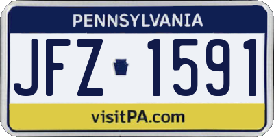 PA license plate JFZ1591