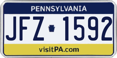 PA license plate JFZ1592