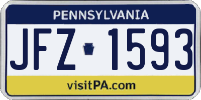 PA license plate JFZ1593