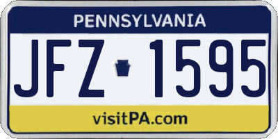PA license plate JFZ1595