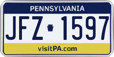 PA license plate JFZ1597