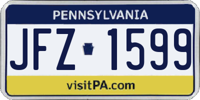 PA license plate JFZ1599