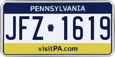 PA license plate JFZ1619