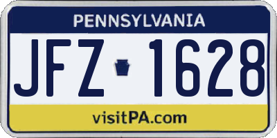 PA license plate JFZ1628