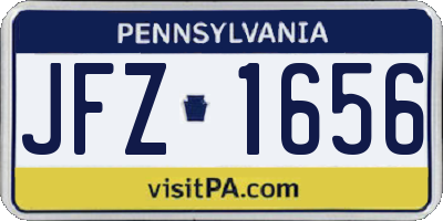 PA license plate JFZ1656
