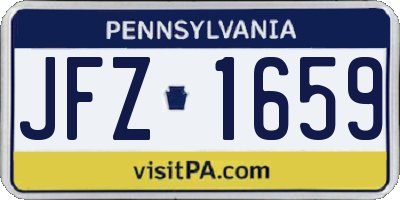 PA license plate JFZ1659