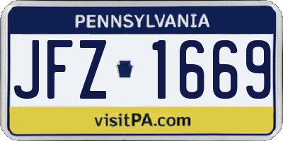 PA license plate JFZ1669