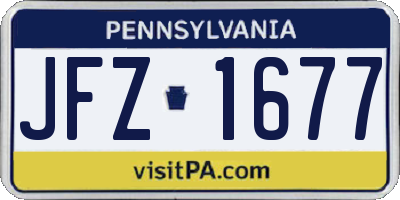 PA license plate JFZ1677