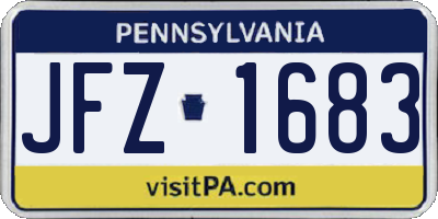 PA license plate JFZ1683
