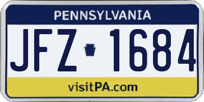 PA license plate JFZ1684