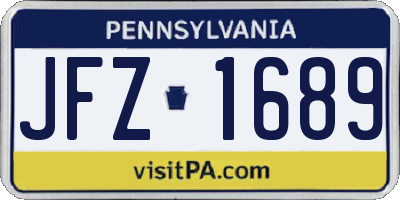PA license plate JFZ1689