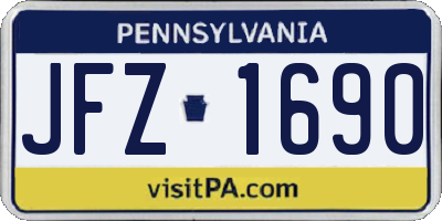 PA license plate JFZ1690