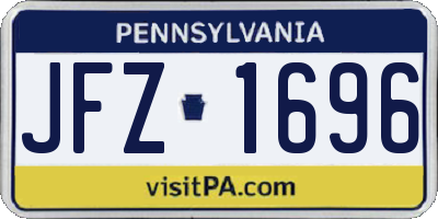 PA license plate JFZ1696