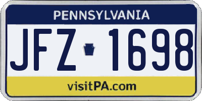 PA license plate JFZ1698