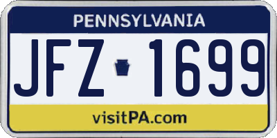 PA license plate JFZ1699