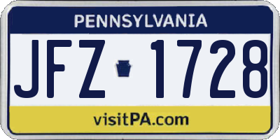PA license plate JFZ1728