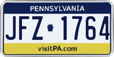 PA license plate JFZ1764