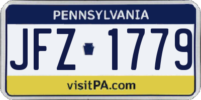PA license plate JFZ1779