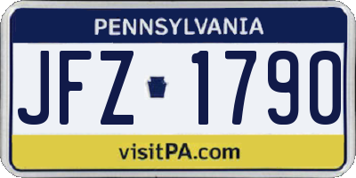 PA license plate JFZ1790