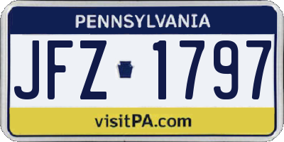 PA license plate JFZ1797