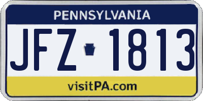 PA license plate JFZ1813