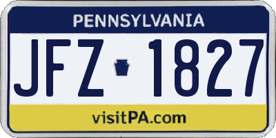PA license plate JFZ1827