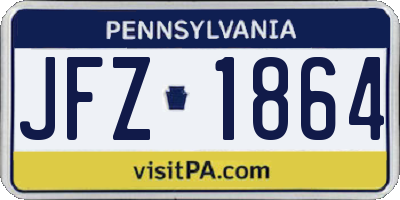 PA license plate JFZ1864