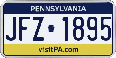 PA license plate JFZ1895