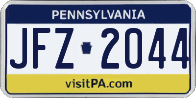 PA license plate JFZ2044