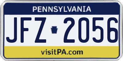 PA license plate JFZ2056