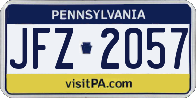 PA license plate JFZ2057