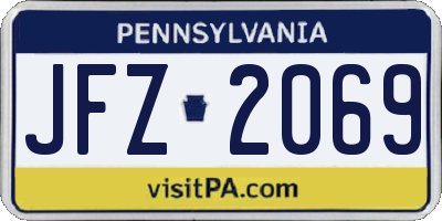 PA license plate JFZ2069