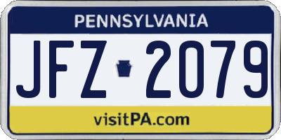 PA license plate JFZ2079
