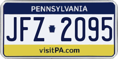 PA license plate JFZ2095