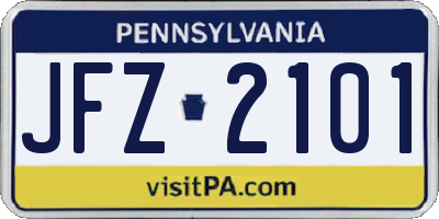 PA license plate JFZ2101