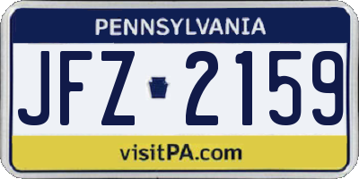PA license plate JFZ2159
